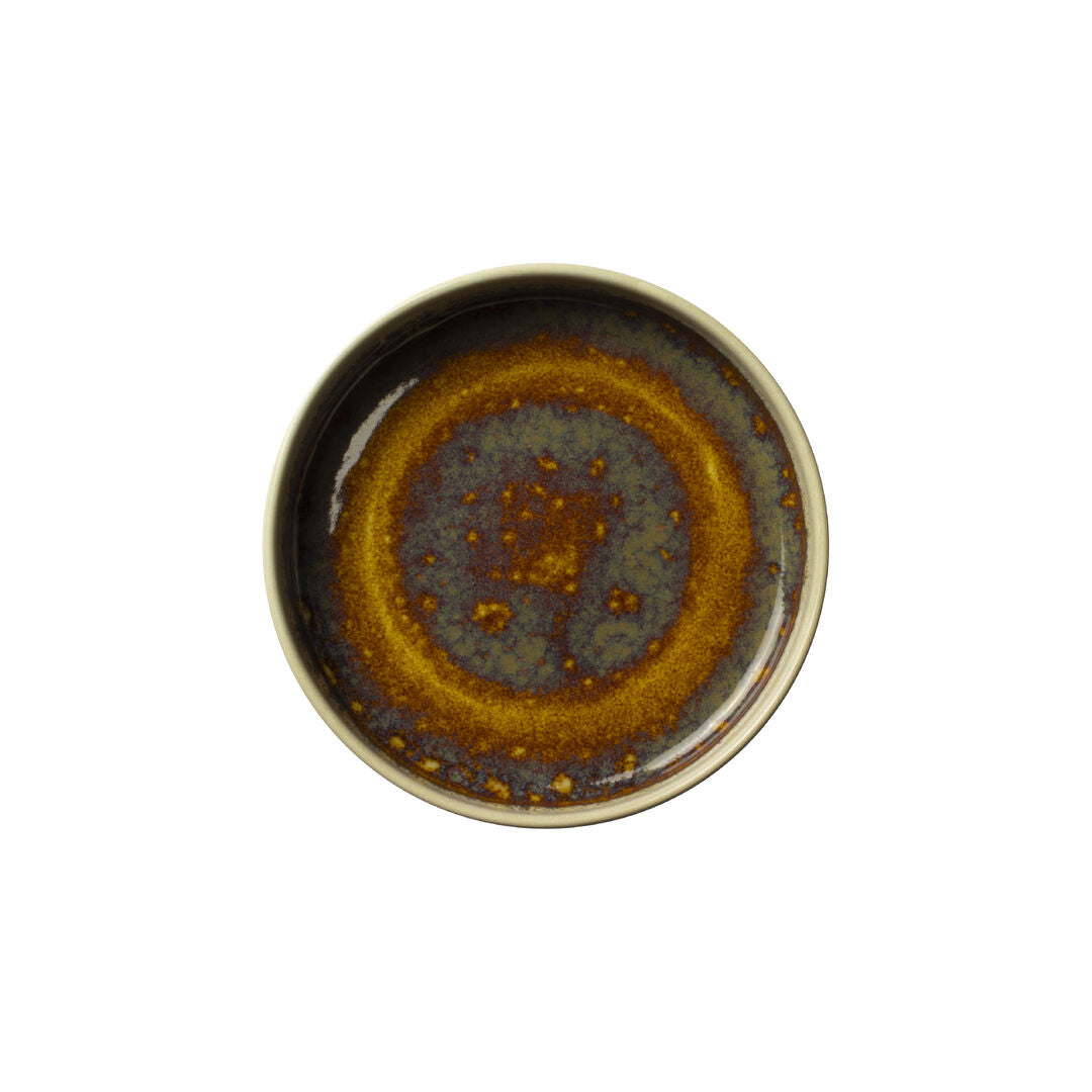 Aurora Vesuvius Amber Round Stacking Tray 14cm (5 1/2")